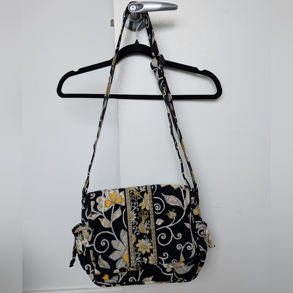 Vera Bradley Lindsey Yellow Bird Pattern Messenger Bag - Picture 16 of 17